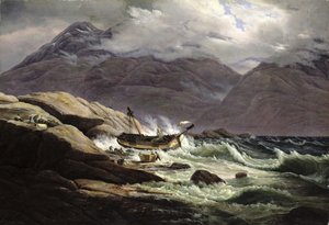 Wrak statku na norweskim wybrzeżu, 1831